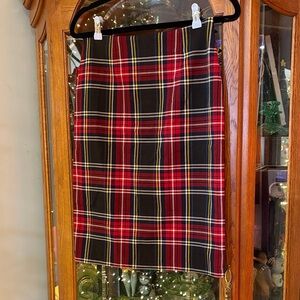BB Dakota Red and Black Plaid Skirt